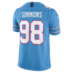 Johmsee T.Titans #98 Jeffery Simmons Light Blue Team Vapor F.U.S.E. Stitched Limited Jerseys