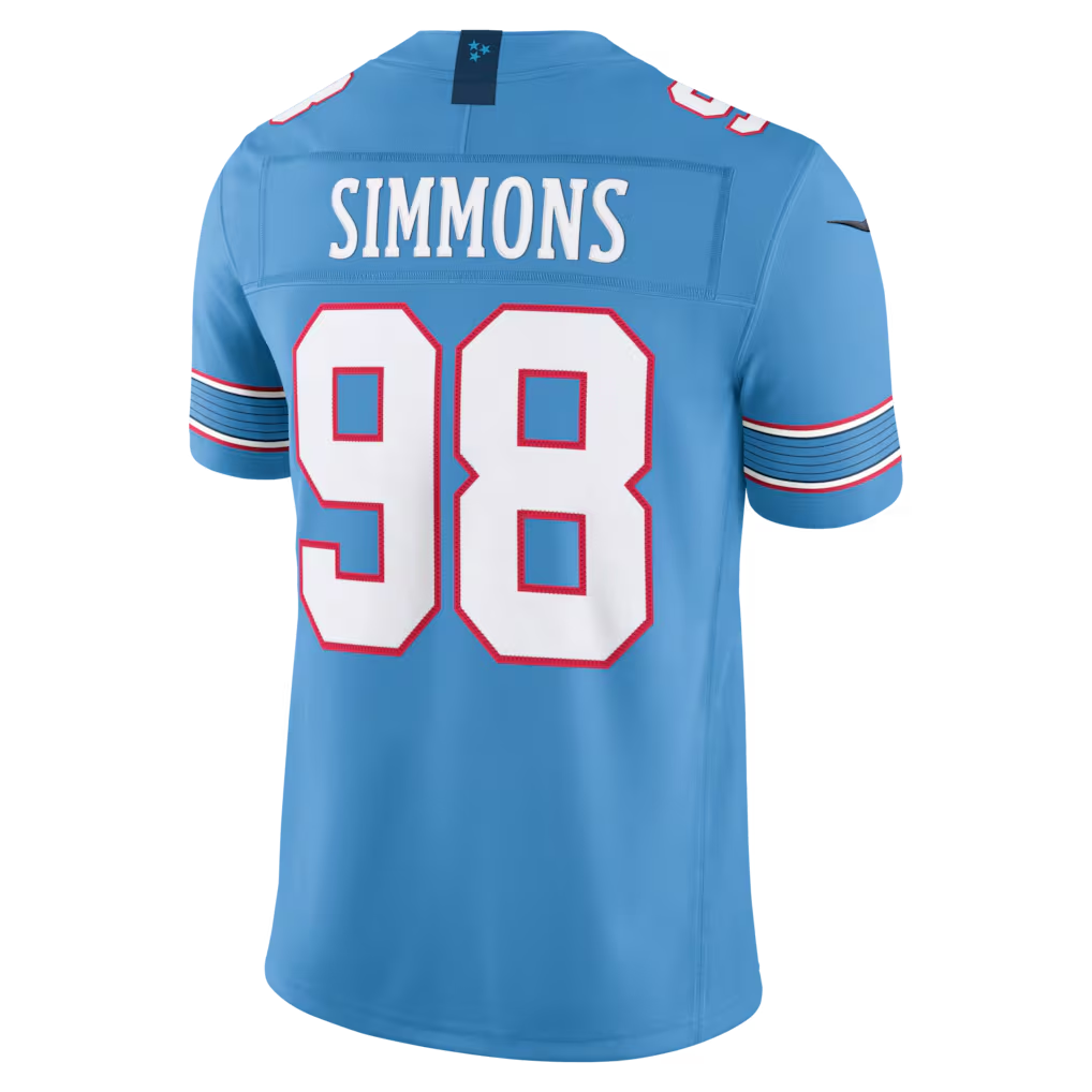 Johmsee T.Titans #98 Jeffery Simmons Light Blue Team Vapor F.U.S.E. Stitched Limited Jerseys