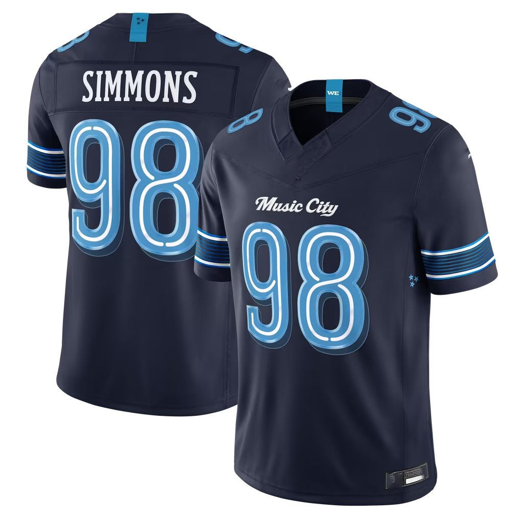 Johmsee T.Titans #98 Jeffery Simmons Navy 2026 Rivalries Collection Limited Stitched Jerseys