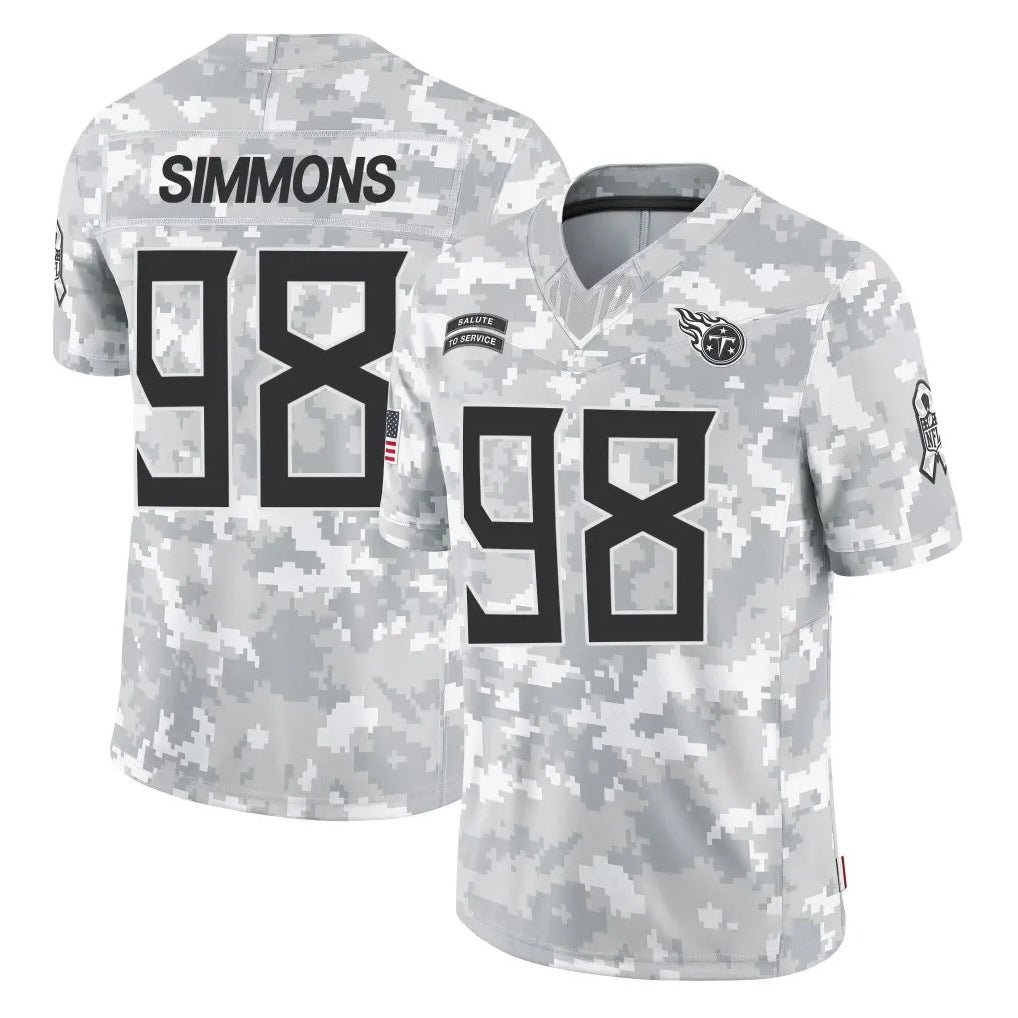 Johmsee T.Titans #98 Jeffery Simmons Player Arctic Camo Limited Salute to Service Home Game Stitched Jerseys