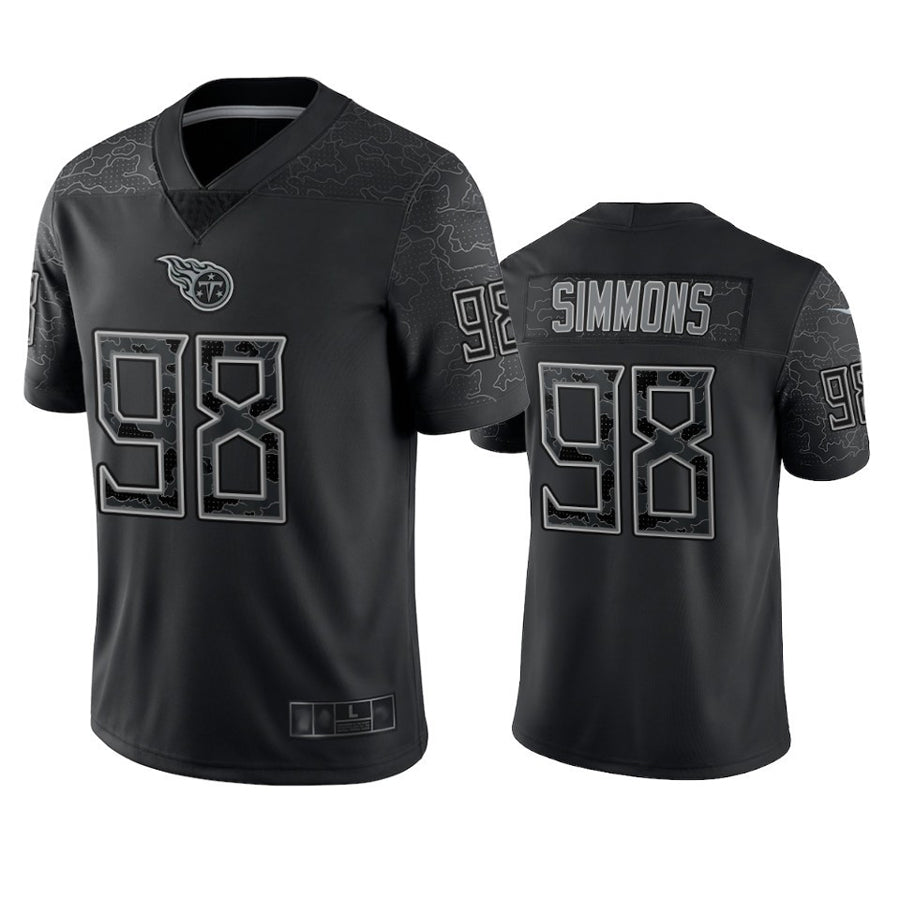 Johmsee T.Titans #98 Jeffery Simmons Player Black RFLCTV Limited Stitched Jerseys
