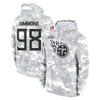 Johmsee T.Titans #98 Jeffery Simmons Player Camo Arctic Salute to Service Pullover Hoodies Home Game Stitched Jerseys