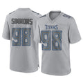 Johmsee T.Titans #98 Jeffery Simmons Player Gray Atmosphere Fashion Home Game Stitched Jerseys