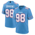 Johmsee T.Titans #98 Jeffery Simmons Player Light Blue 2026 Game Home Stitched Jerseys