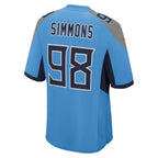 Johmsee T.Titans #98 Jeffery Simmons Player Light Blue Home Game Stitched Jerseys