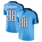 Johmsee T.Titans #98 Jeffery Simmons Player Light Blue Limited Color Rush Home Game Stitched Jerseys