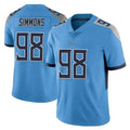 Johmsee T.Titans #98 Jeffery Simmons Player Light Blue Limited Vapor Untouchable Home Game Stitched Jerseys