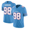 Johmsee T.Titans #98 Jeffery Simmons Player Light Blue Team Vapor F.U.S.E. Limited Home Game Stitched Jerseys