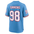 Johmsee T.Titans #98 Jeffery Simmons Player Light Blue Throwback Alternate Game Stitched Jerseys
