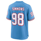 Johmsee T.Titans #98 Jeffery Simmons Player Light Blue Throwback Alternate Game Stitched Jerseys