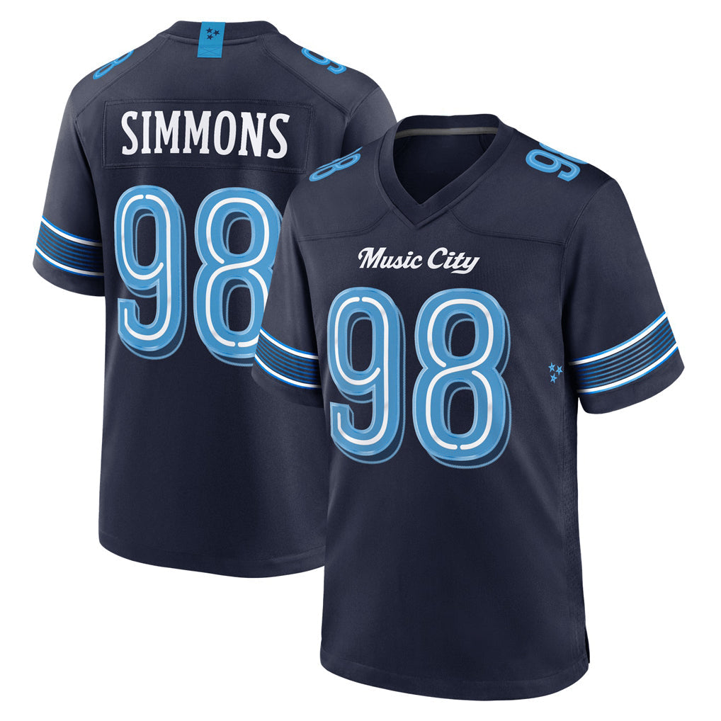 Johmsee T.Titans #98 Jeffery Simmons Player Navy 2026 Rivalries Collection Home Game Stitched Jerseys