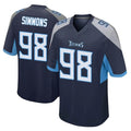 Johmsee T.Titans #98 Jeffery Simmons Player Navy Home Game Stitched Jerseys
