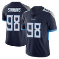 Johmsee T.Titans #98 Jeffery Simmons Player Navy Limited Vapor Untouchable Home Game Stitched Jerseys