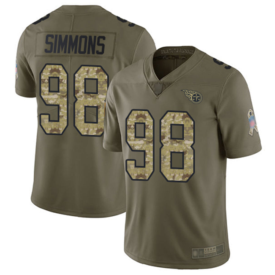 Johmsee T.Titans #98 Jeffery Simmons Player Olive Salute To Service Limited Stitched Jerseys