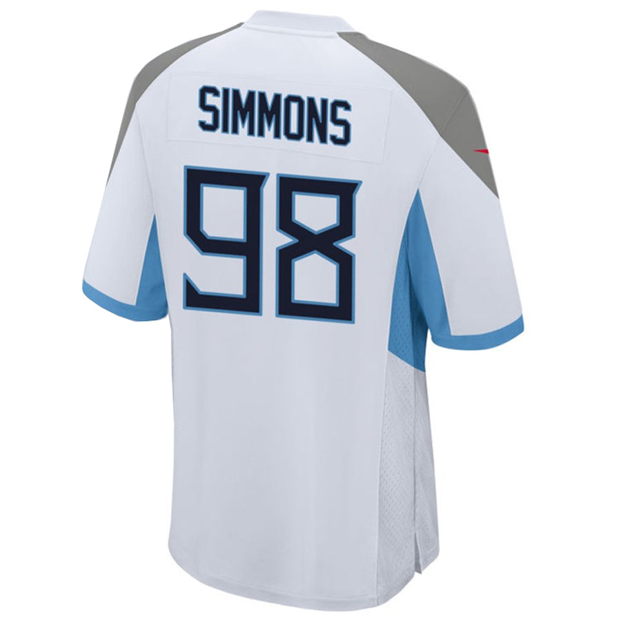 Johmsee T.Titans #98 Jeffery Simmons Player White Home Game Stitched Jerseys