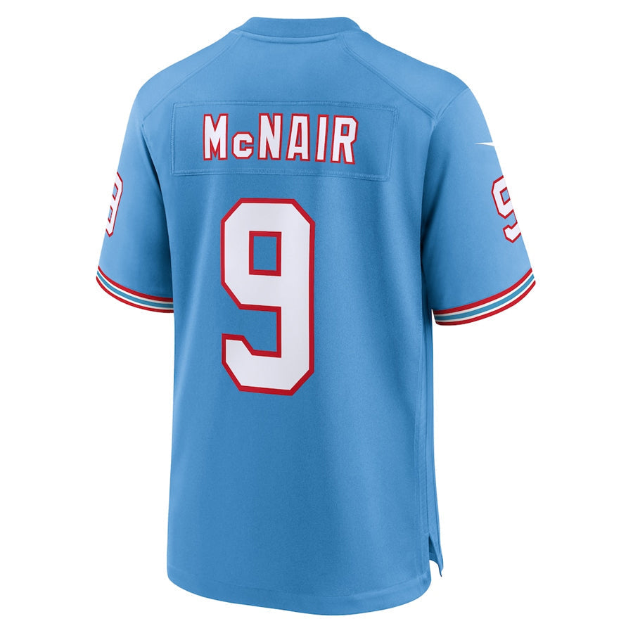 Johmsee T.Titans #9 Steve McNair Player Light Blue Throwback Alternate Game Stitched Jerseys