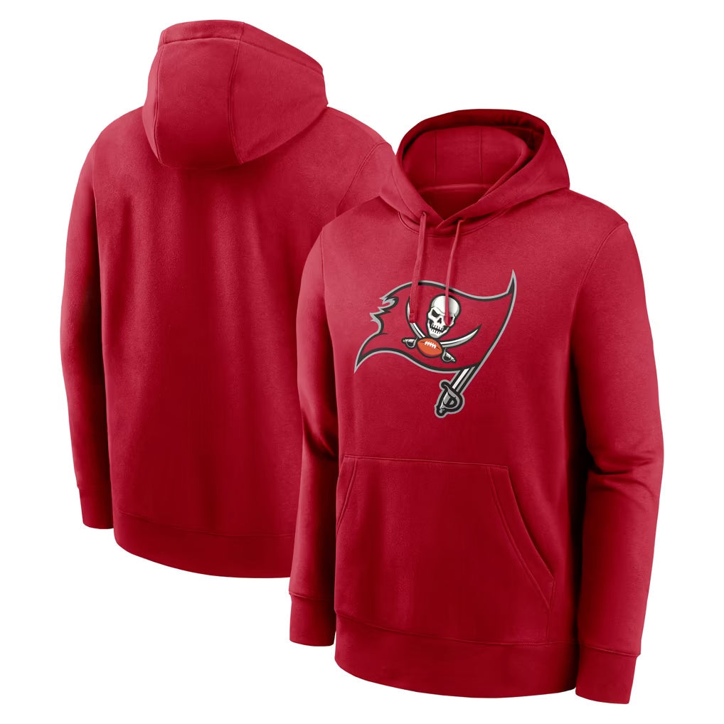 Johmsee TB.Buccaneers  Blank Player Red LOGO Pullover Hoodie Home Game Stitched Jerseys