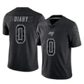 Johmsee TB.Buccaneers #0 Yaya Diaby Player Black Reflective Limited Home Game Stitched Jerseys