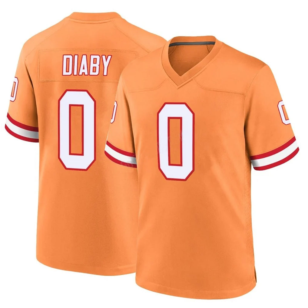Johmsee TB.Buccaneers #0 Yaya Diaby Player Orange Throwback Home Game Stitched Jerseys