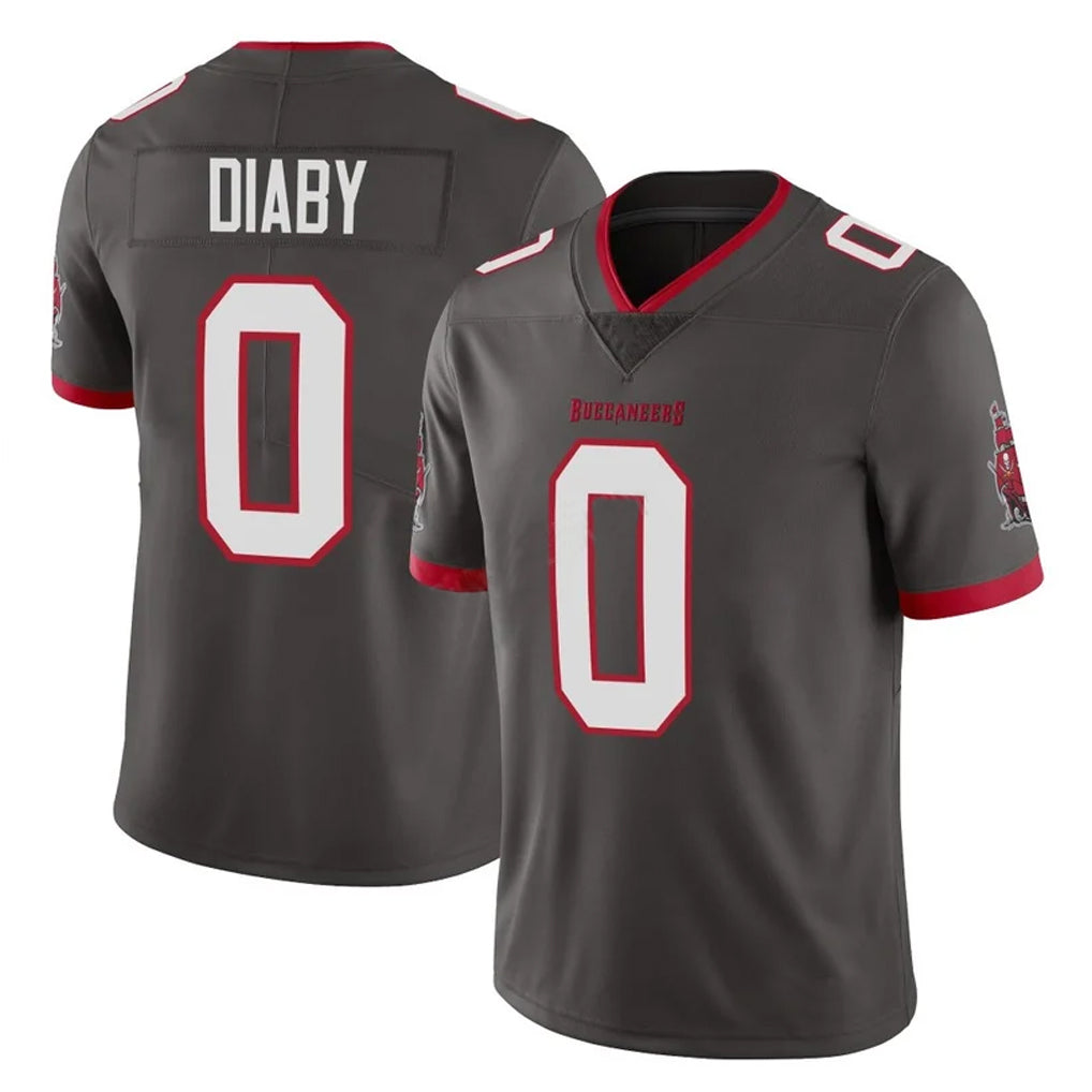 Johmsee TB.Buccaneers #0 Yaya Diaby Player Pewter Limited Alternate Vapor Home Game Stitched Jerseys