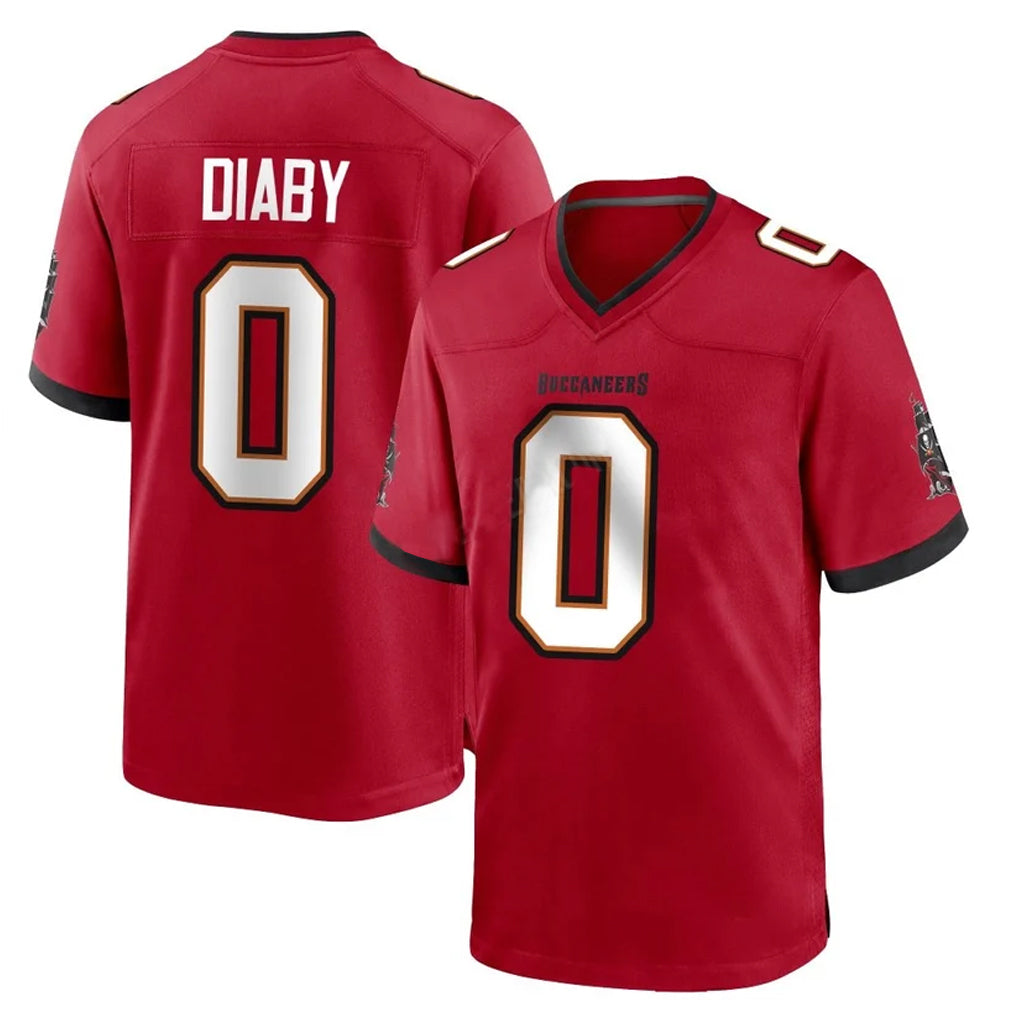 Johmsee TB.Buccaneers #0 Yaya Diaby Player Red Home Game Stitched Jerseys