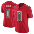 Johmsee TB.Buccaneers #0 Yaya Diaby Player Red Limited Color Rush Home Game Stitched Jerseys