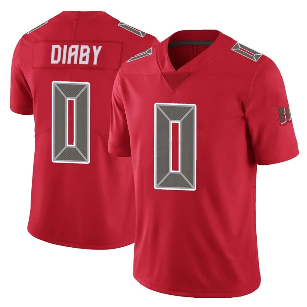 Johmsee TB.Buccaneers #0 Yaya Diaby Player Red Limited Color Rush Home Game Stitched Jerseys