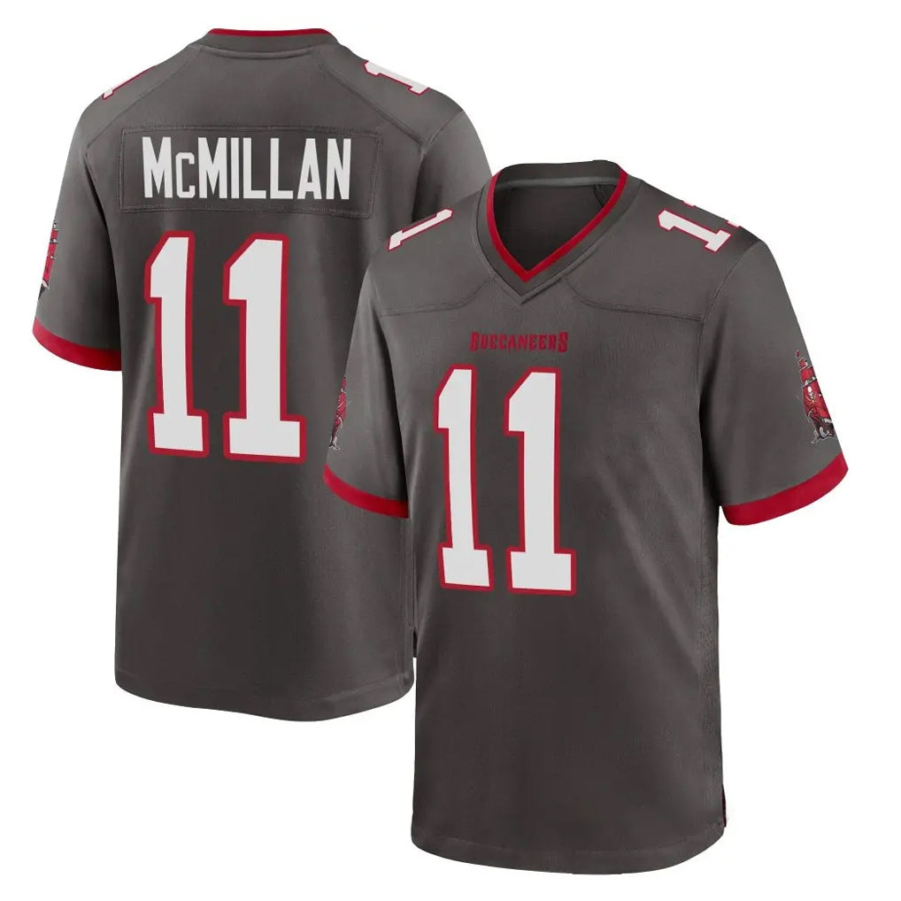 Johmsee TB.Buccaneers #11 Jalen McMillan Player Pewter Alternate Home Game Stitched Jerseys