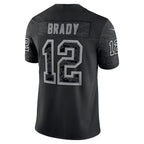 Johmsee TB.Buccaneers #12 Tom Brady Player Black RFLCTV Limited Stitched Jerseys