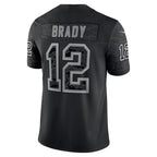 Johmsee TB.Buccaneers #12 Tom Brady Player Black RFLCTV Limited Stitched Jerseys