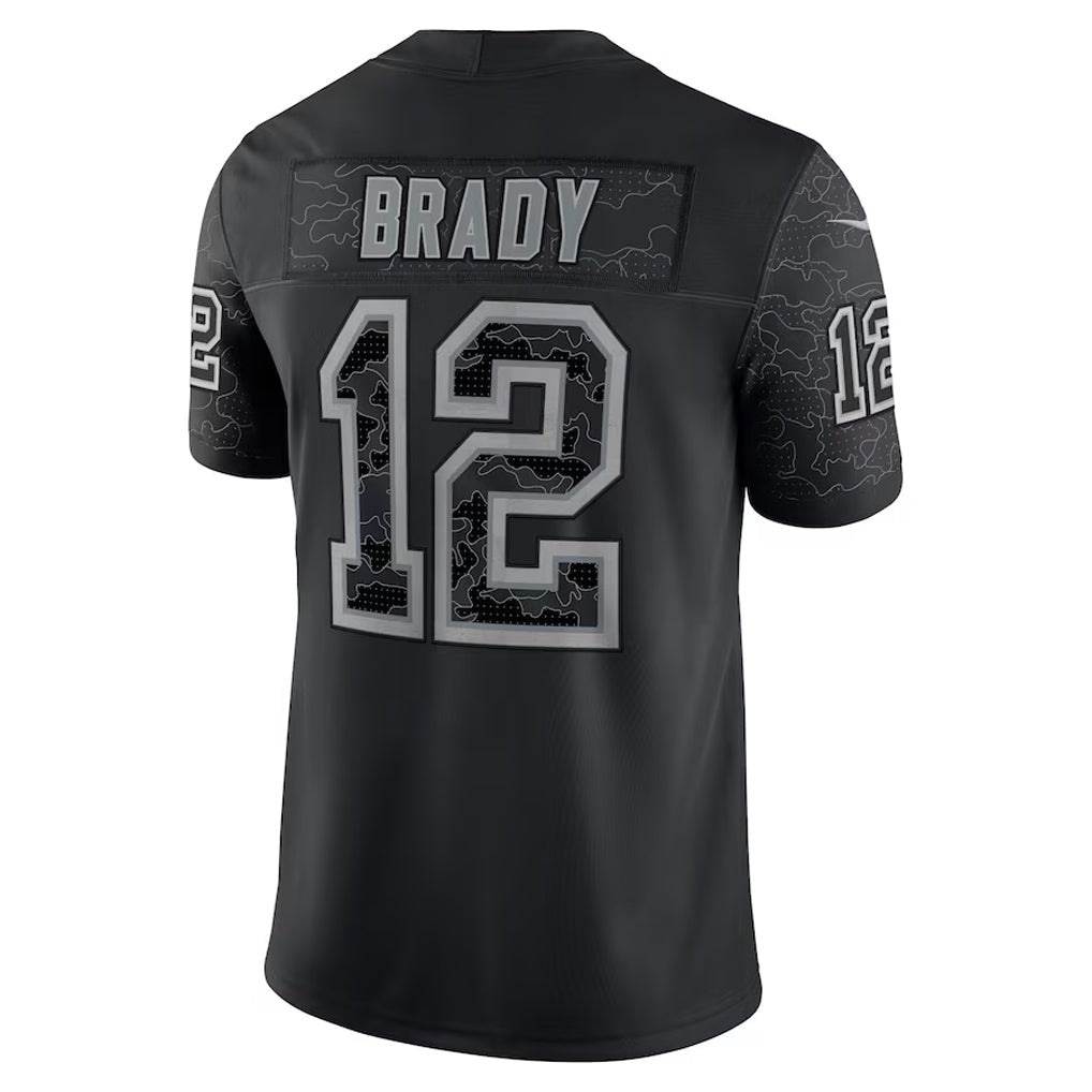 Johmsee TB.Buccaneers #12 Tom Brady Player Black RFLCTV Limited Stitched Jerseys