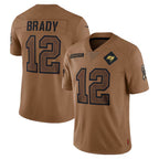 Johmsee TB.Buccaneers #12 Tom Brady Player Brown Salute To Service Limited Stitched Jerseys