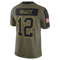 Johmsee TB.Buccaneers #12 Tom Brady Player Olive Salute To Service Stitched Jerseys