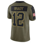Johmsee TB.Buccaneers #12 Tom Brady Player Olive Salute To Service Stitched Jerseys