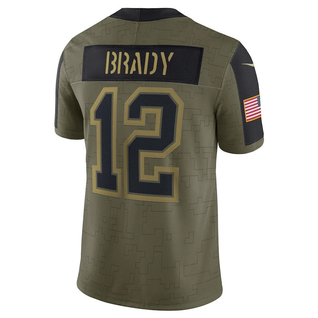Johmsee TB.Buccaneers #12 Tom Brady Player Olive Salute To Service Stitched Jerseys