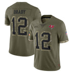 Johmsee TB.Buccaneers #12 Tom Brady Player Olive Salute To Service Limited Stitched Jerseys