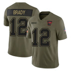 Johmsee TB.Buccaneers #12 Tom Brady Player Olive Salute To Service Vapor Limited Stitched Jerseys