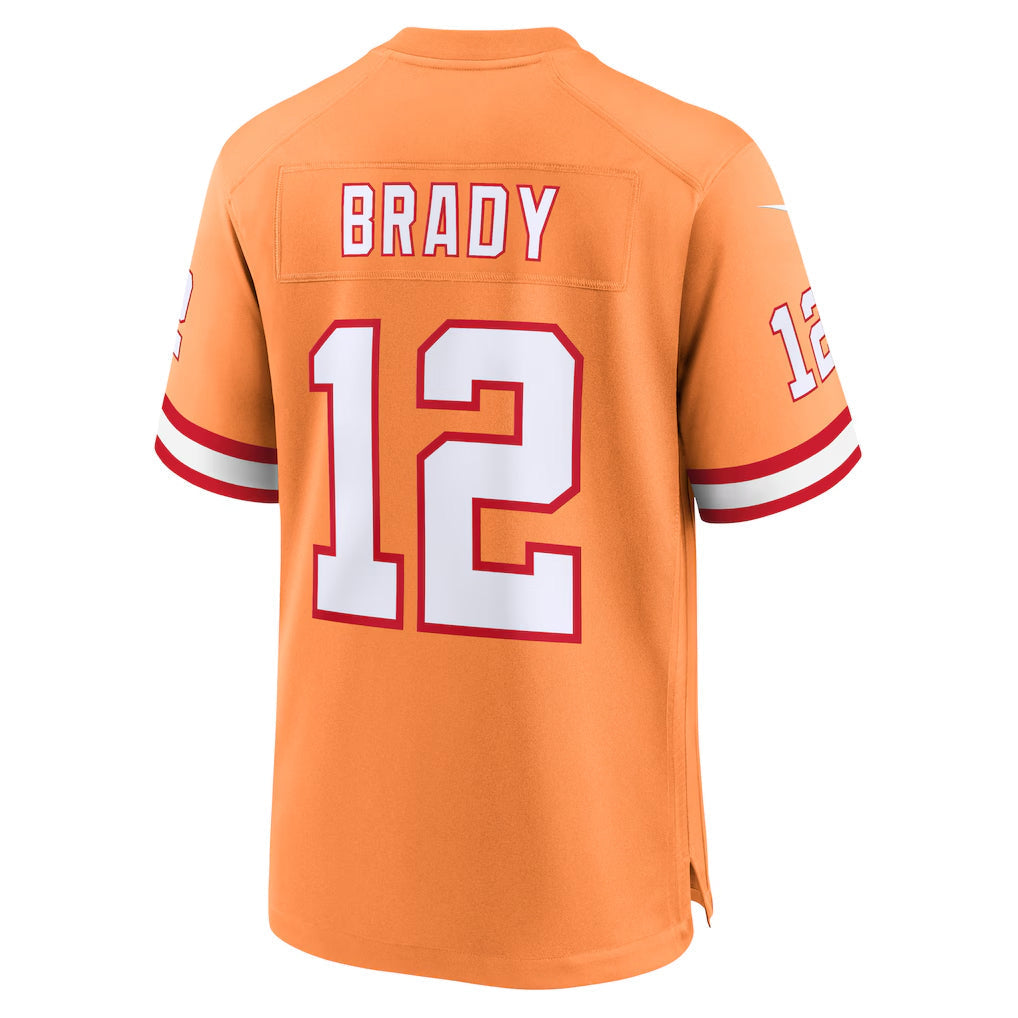 Johmsee TB.Buccaneers #12 Tom Brady Player Orange Home Game Stitched Jerseys