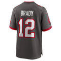 Johmsee TB.Buccaneers #12 Tom Brady Player Pewter Home Game Stitched Jerseys