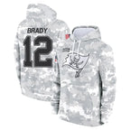Johmsee TB.Buccaneers #12 Tom Brady Player Salute to Service Hoodies Stitched Jerseys