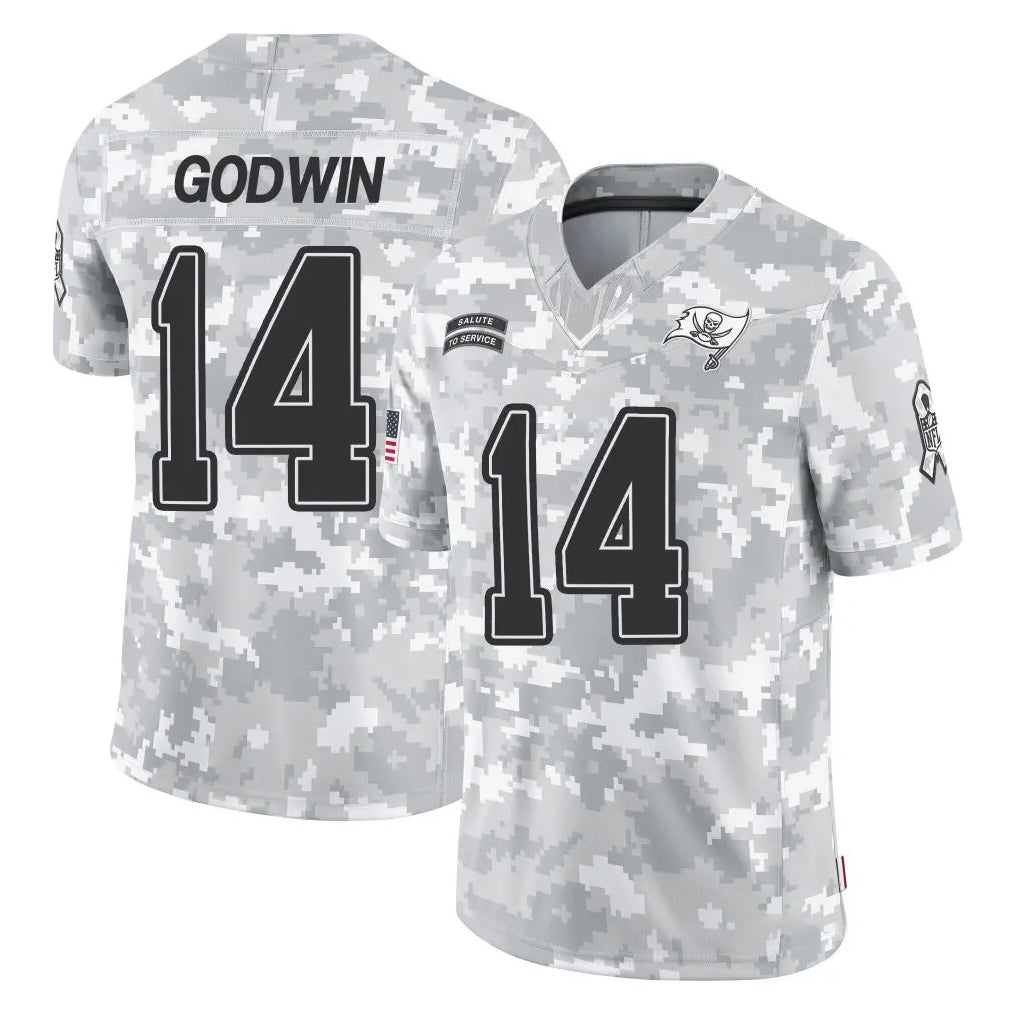Johmsee TB.Buccaneers #14 Chris Godwin Jr. Player Arctic Camo Limited Salute To Service Home Game Stitched Jerseys
