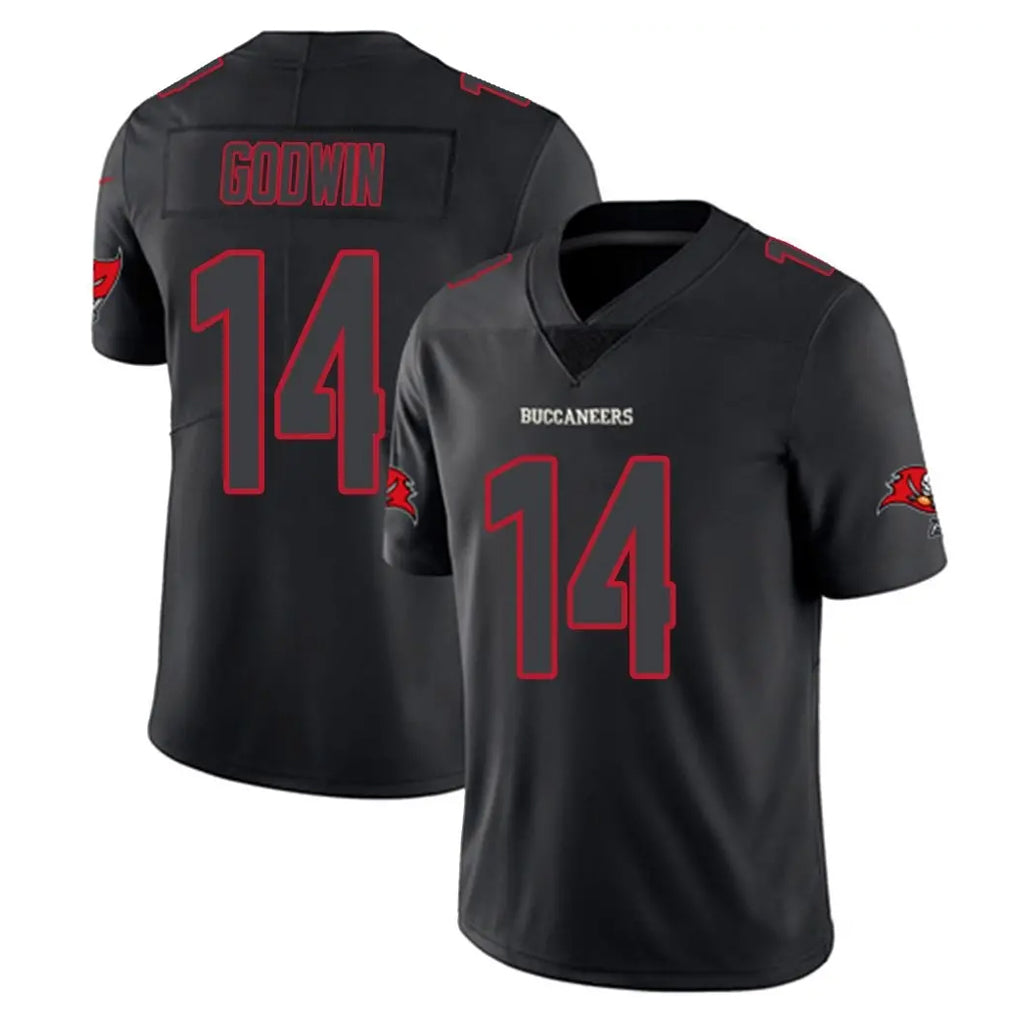 Johmsee TB.Buccaneers #14 Chris Godwin Jr. Player Black Impact Limited Home Game Stitched Jerseys
