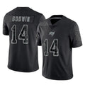 Johmsee TB.Buccaneers #14 Chris Godwin Jr. Player Black Reflective Limited Home Game Stitched Jerseys