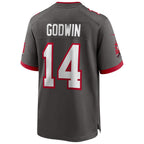 Johmsee TB.Buccaneers #14 Chris Godwin Jr. Player Deep Pewter Home Game Stitched Jerseys