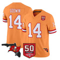 Johmsee TB.Buccaneers #14 Chris Godwin Jr. Player Orange 50th Season Vapor Limited Home Game Stitched Jerseys