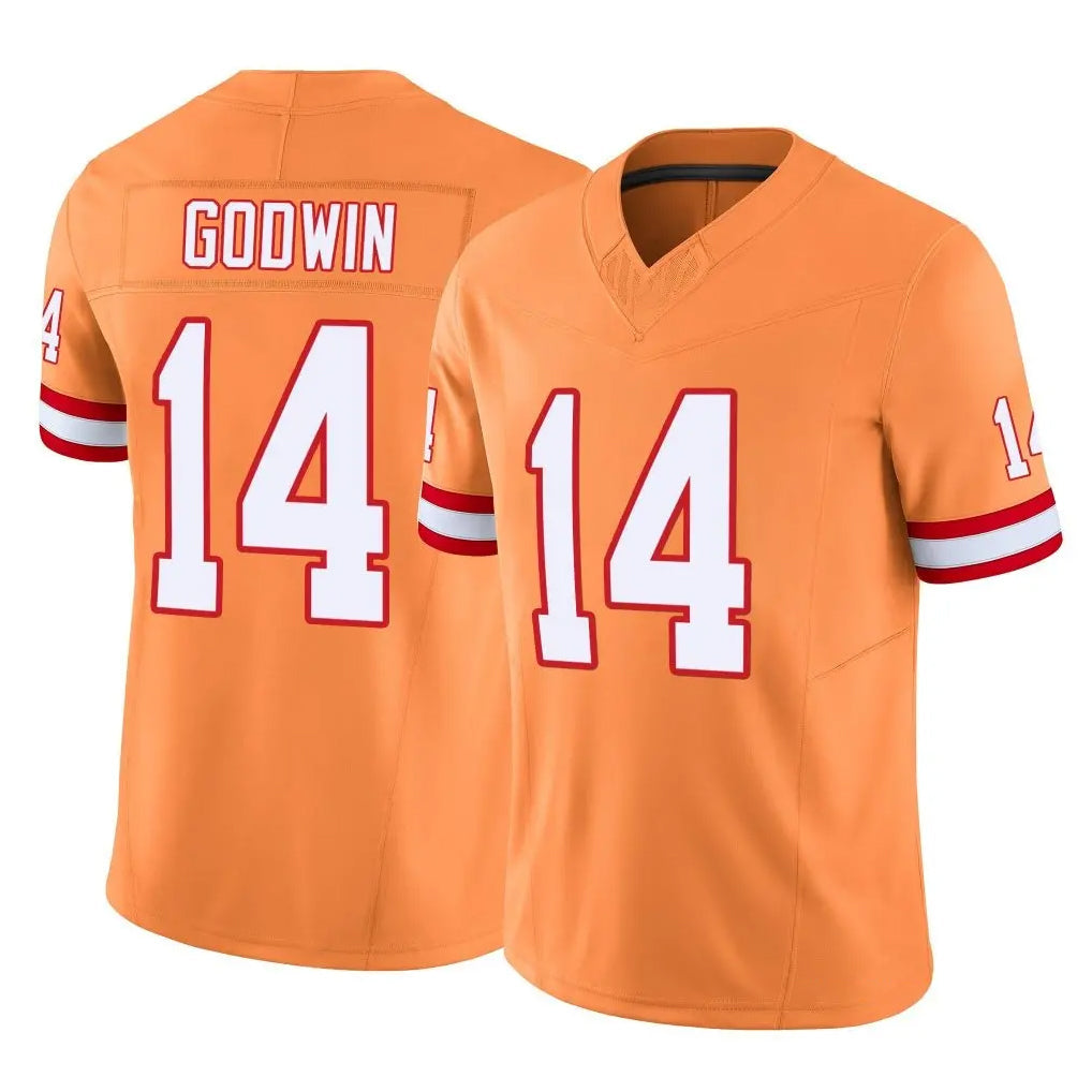 Johmsee TB.Buccaneers #14 Chris Godwin Jr. Player Orange Limited Vapor F.U.S.E. Home Game Stitched Jerseys