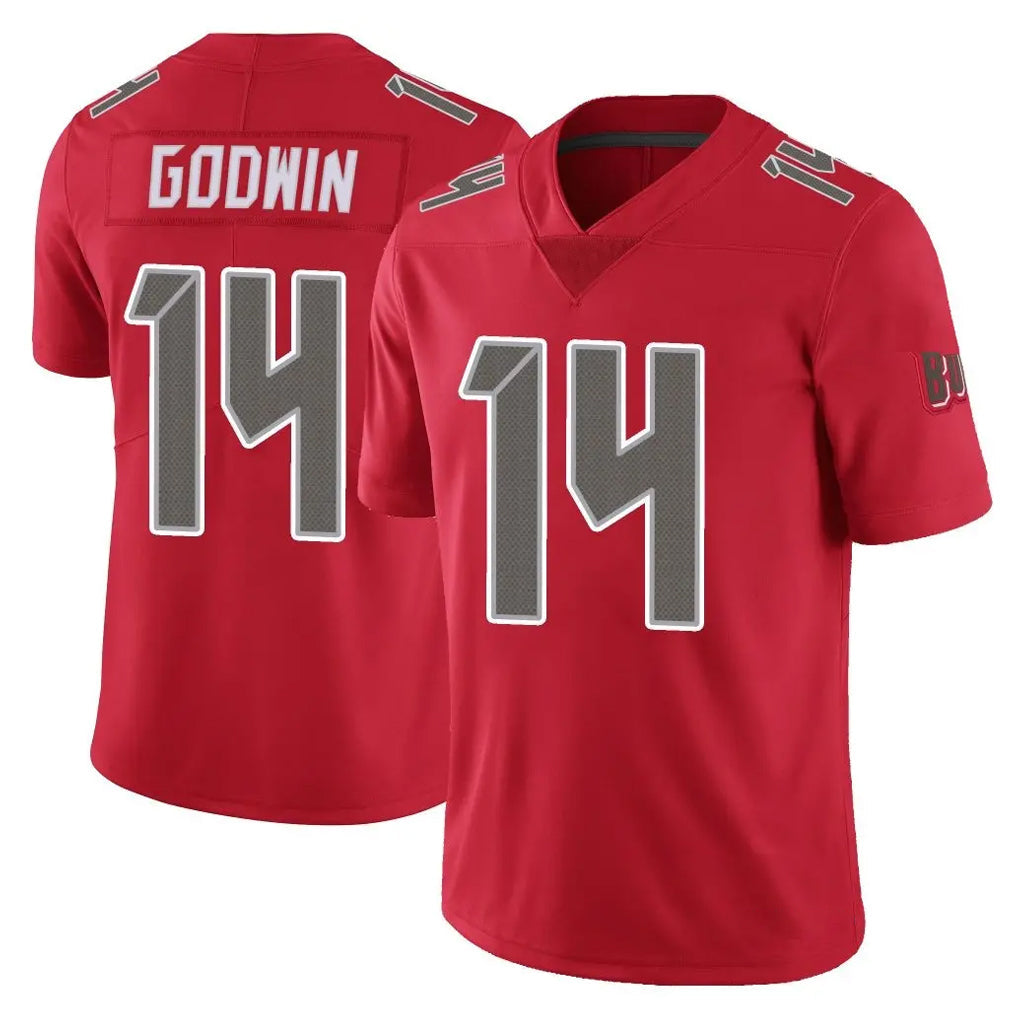 Johmsee TB.Buccaneers #14 Chris Godwin Jr. Player Red Limited Color Rush Home Game Stitched Jerseys