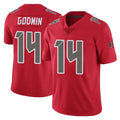Johmsee TB.Buccaneers #14 Chris Godwin Jr. Player Red Limited Color Rush Home Game Stitched Jerseys