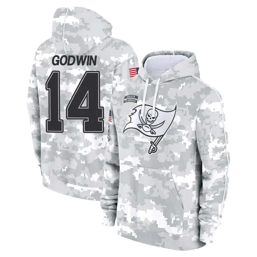 Johmsee TB.Buccaneers #14 Chris Godwin Jr. Player Salute to Service Hoodies Stitched Jerseys