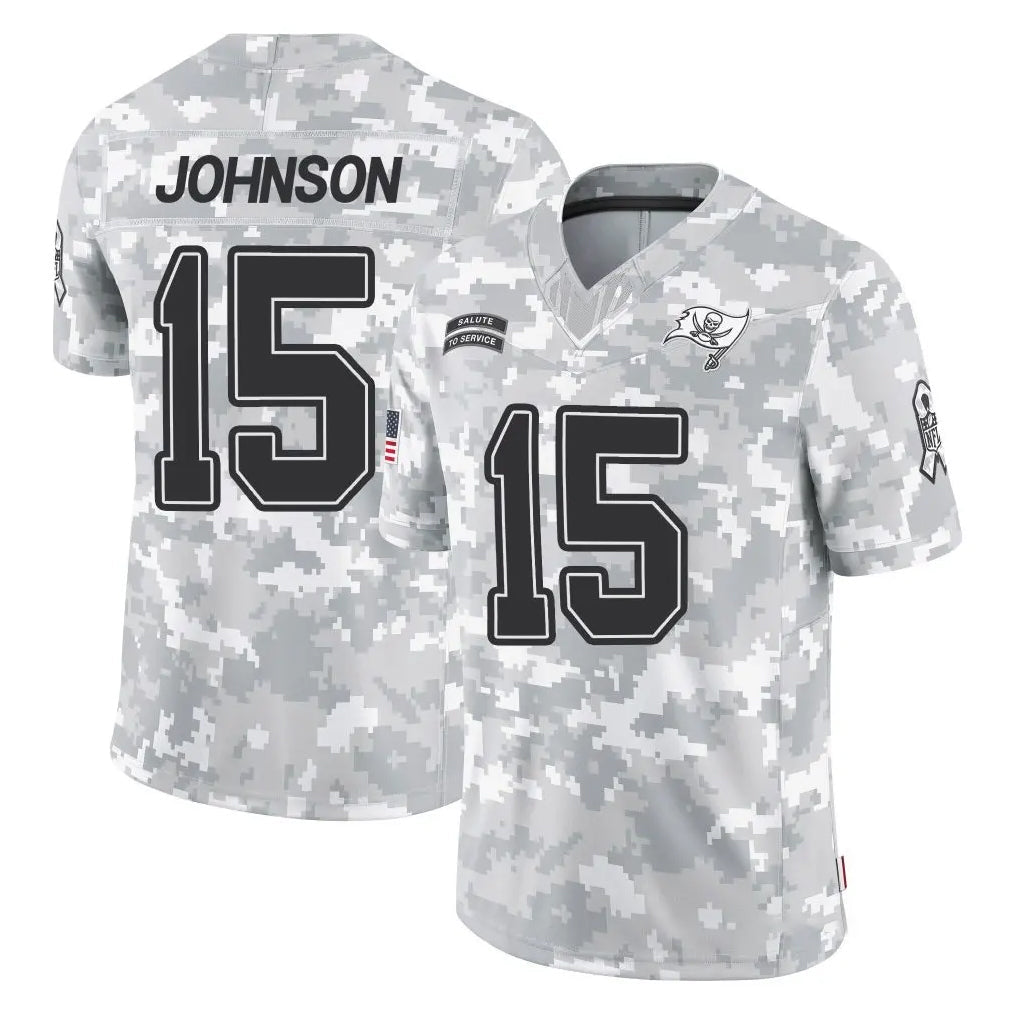 Johmsee TB.Buccaneers #15 Tez Johnson Player Arctic Camo Limited Salute To Service Home Game Stitched Jerseys